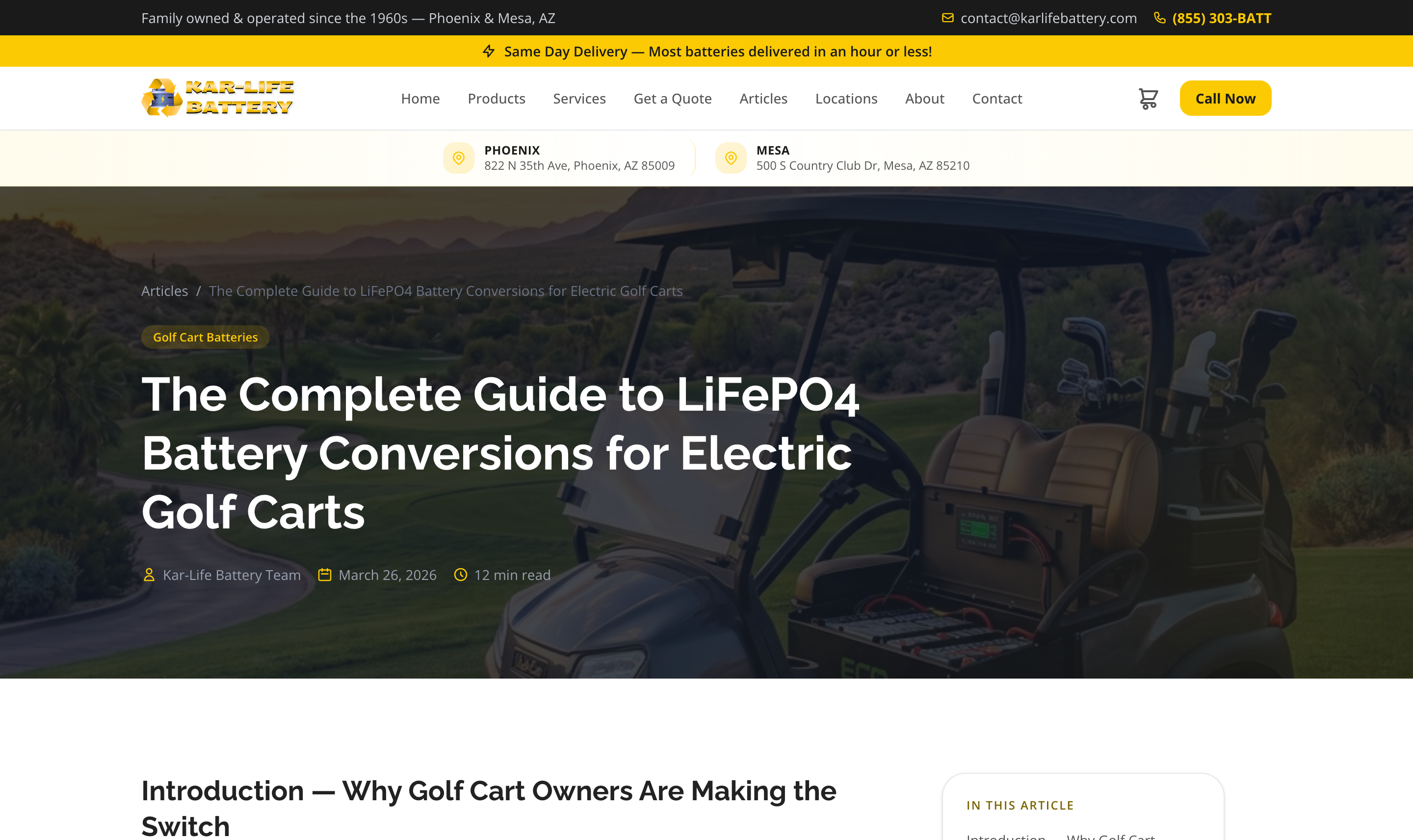 Kar-Life Battery article detail