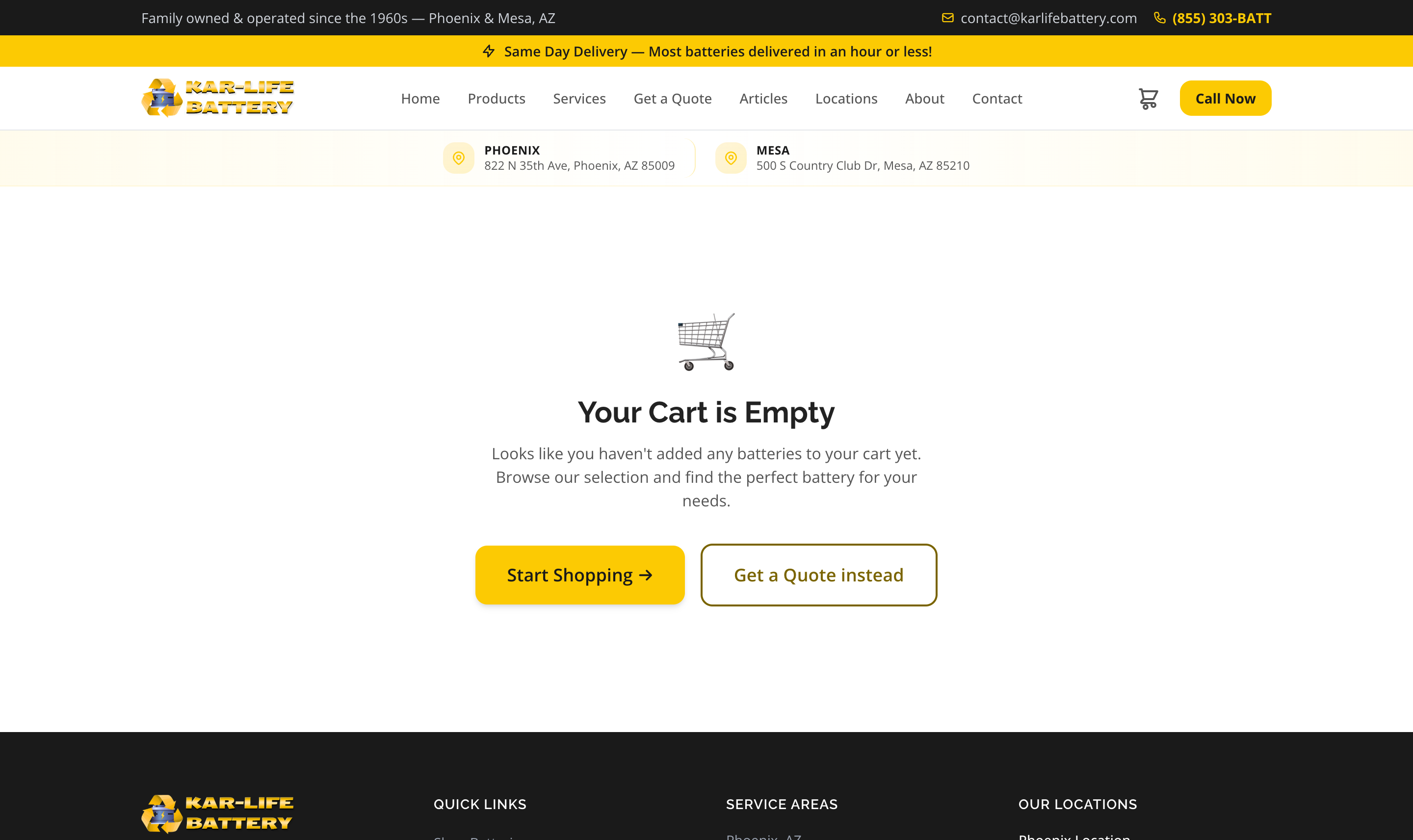 Kar-Life Battery shopping cart