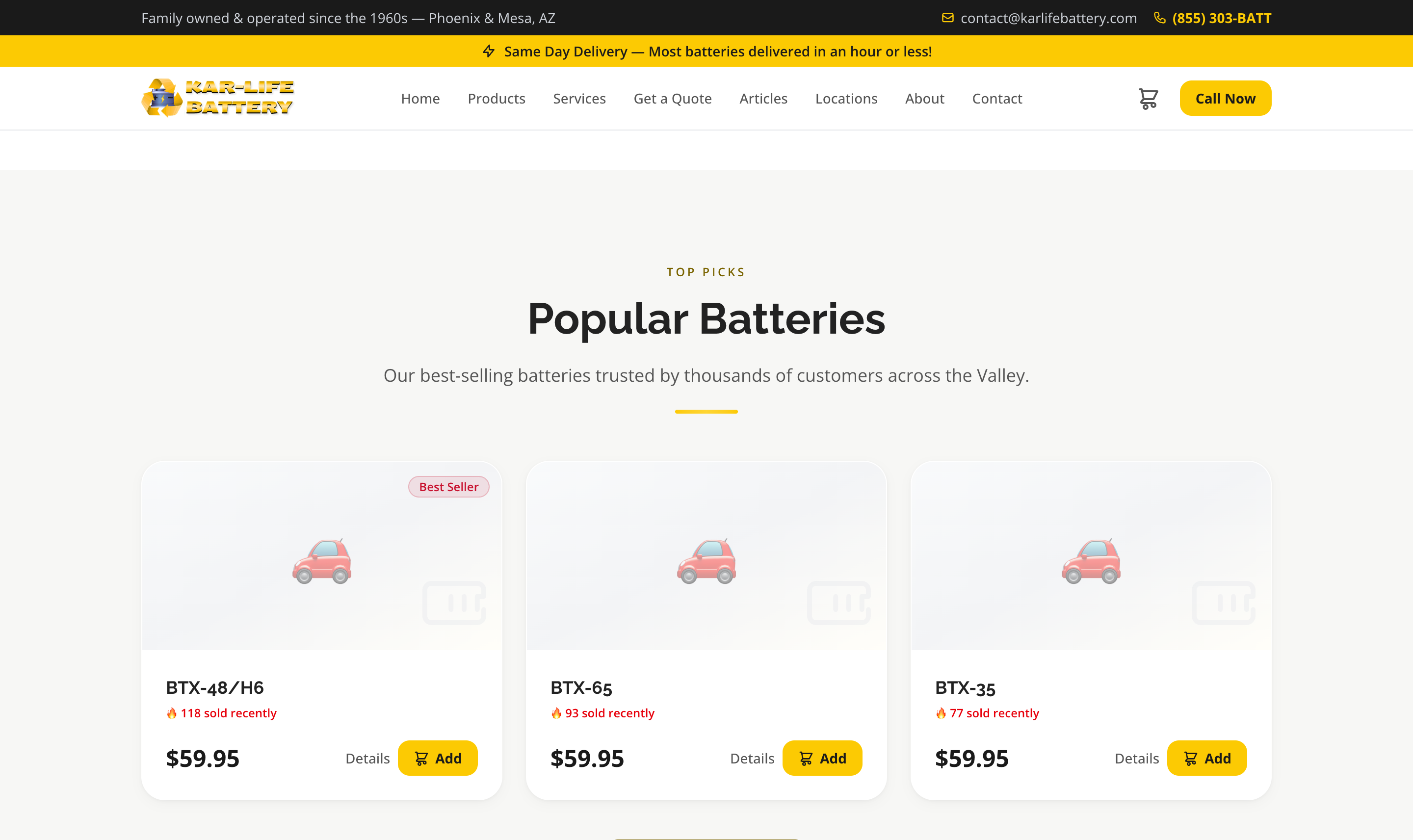 Kar-Life Battery featured products